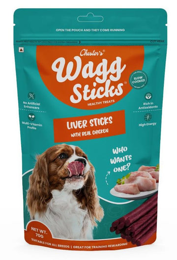 Chester's : Wagg Liver Sticks with Real Chicken Healthy Dog Treats